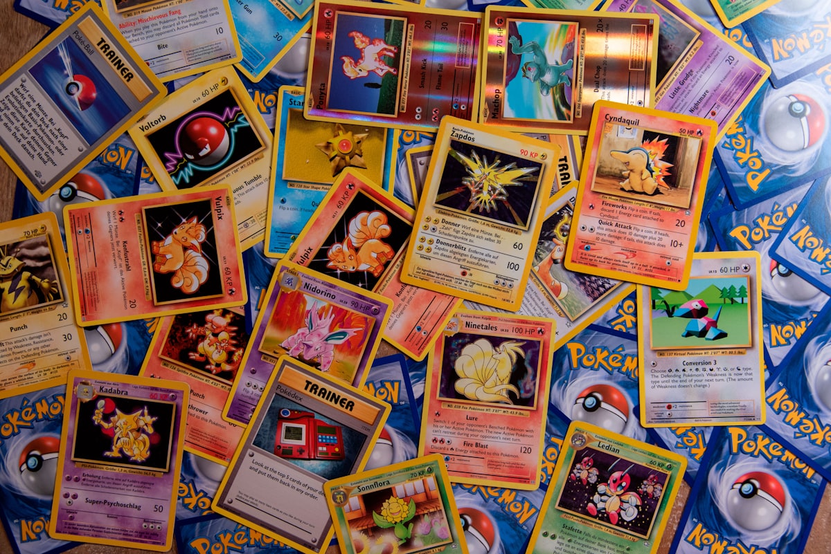 A collection of trading cards